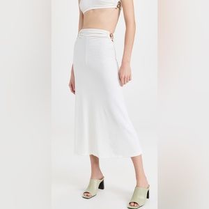 BNWT Christopher Esber orbit ruched side buckle skirt ivory size 10